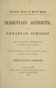 Cover of: Elementary arithmetic for Canadian schools by Barnard Smith