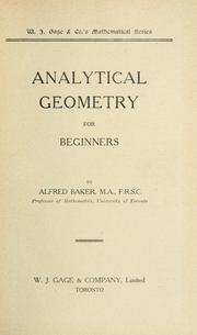 Cover of: Analytical geometry for beginners