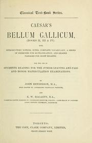 Cover of: Caesar's Bellum Gallicum, Books II, III & IV by John Henderson