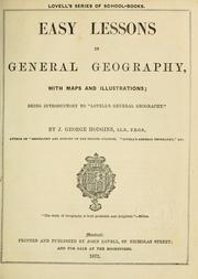 Cover of: Easy lessons in general geography, with maps and illustrations: being introductory to "Lovell's general geography"