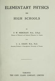 Cover of: Elementary physics for high schools