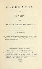 Cover of: Geography of Canada: for the use of schools and families