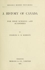 Cover of: A history of Canada for high schools and academies