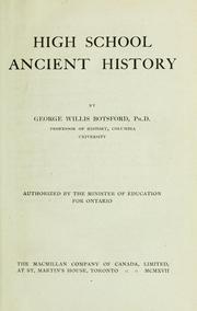 Cover of: High school ancient history