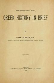 Cover of: Greek history in brief by Chas Forfar
