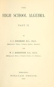 Cover of: The high school algebra
