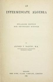 Cover of: Intermediate algebra by Alfred T. DeLury