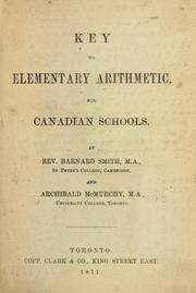 Cover of: Key to elementary arithmetic for Canadian schools