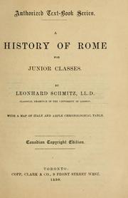 Cover of: A history of Rome for junior classes: with a map of Italy and ample chronological table