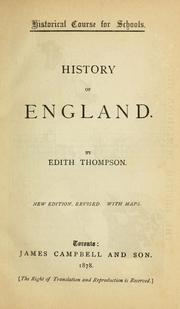 Cover of: History of England with maps / by Edith Thompson
