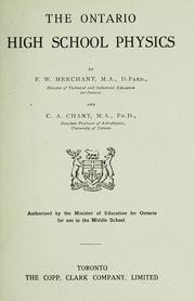 Cover of: The Ontario high school physics by F. W. Merchant