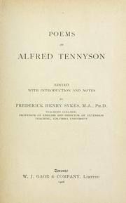 Cover of: Poems of Alfred Tennyson | Alfred, Lord Tennyson