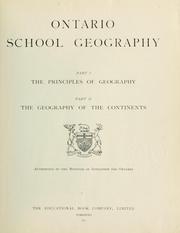 Cover of: Ontario school geography by Ontario. Ministry of Education.