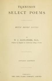 Cover of: Select poems by Alfred Lord Tennyson