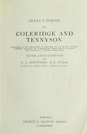 Cover of: Select poems of Coleridge and Tennyson by Samuel Taylor Coleridge
