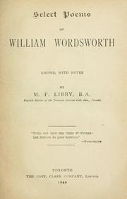 Cover of: Select poems of William Wordsworth