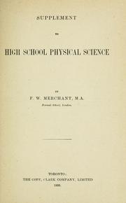 Cover of: Supplement to High school physical science