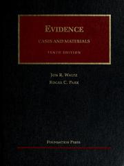Cover of: Evidence by Jon R. Waltz