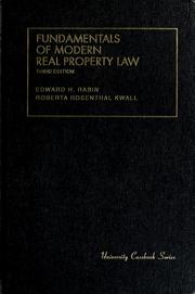 Cover of: Fundamentals of modern real property law