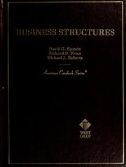 Cover of: Business Structures (American Casebook Series and Other Coursebooks) (American Casebook Series and Other Coursebooks)