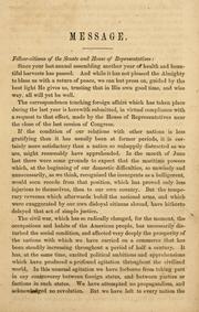 Cover of: Message of the President of the United States by Abraham Lincoln