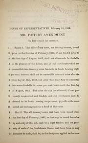Cover of: Mr. Foster's amendment to bill to fund the currency.