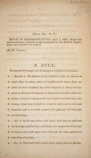 Cover of: A bill to regulate furloughs and discharges to soldiers in hospitals. | Confederate States of America. Congress. House of Representatives