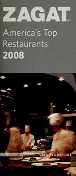 Cover of: ZAGAT 2008 America's top restaurants