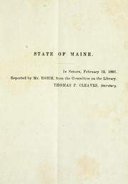 Resolve in favor of procuring a suitable portrait of Abraham Lincoln, late president of the United States by Maine. Legislature. Senate