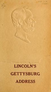 Cover of: Lincoln's Gettysburg address