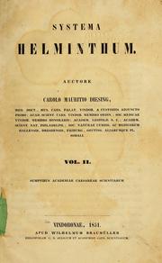 Cover of: Systema helminthum. by Karl Moritz Diesing