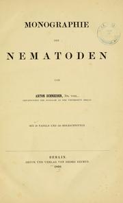 Cover of: Monographie der Nematoden