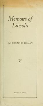 Cover of: Memoirs of Lincoln by Herring Chrisman
