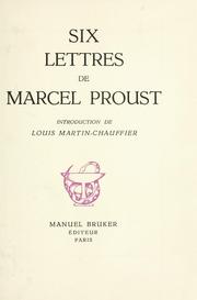 Cover of: Six lettres de Marcel Proust . by Marcel Proust