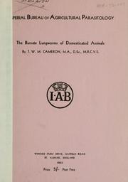 Cover of: The bursate lungworms of domesticated animals