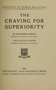 Cover of: The craving for superiority