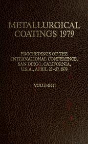Metallurgical coatings 1979 by Jay N. Zemel