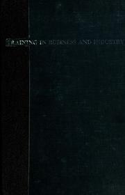 Cover of: Training in business and industry by William McGehee