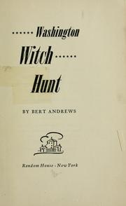 Cover of: Washington witch hunt.