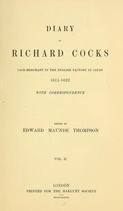 Cover of: Diary of Richard Cocks, cape-merchant in the English factory in Japan, 1615-1622: with correspondence