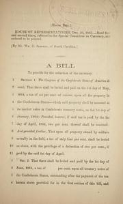 Cover of: A bill to provide for the reduction of the currency.