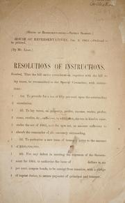 Cover of: Resolutions of instructions [concerning taxation.]