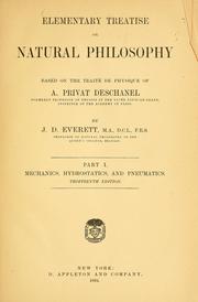 Cover of: Elementary treatise on natural philosophy by A. Privat-Deschanel, A. Privat-Deschanel