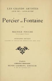 Cover of: Percier et Fontaine: biographie critique