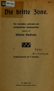 Cover of: Die dritte Zone by Vilhelm Nicolaj Marstrand