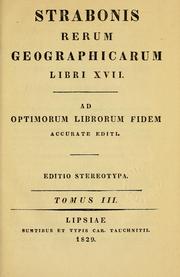 Cover of: Strabonis Rerum geographicarum libri XVII by Strabo
