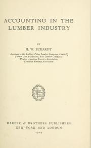 Cover of: Accounting in the lumber industry by Hugo William Eckardt