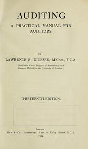 Cover of: Auditing | Lawrence Robert Dicksee