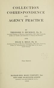 Cover of: Collection corespondence and agency practice | Beckman, Theodore N.
