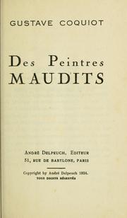 Cover of: Des peintres maudits. by Gustave Coquiot